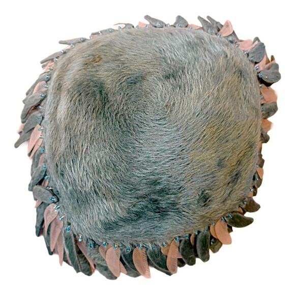 Vintage Feather Trim Women\'s Hat in Green main image 3